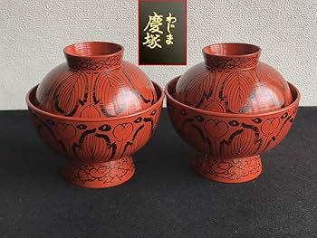 時代逸品！時代刷毛目黄漆に見返し花唐草蒔絵の大ぶり椀2点（検輪島塗京塗懐石椀 Amazon.co.jp: 輪島塗 最高峰 慶塚 作 天然木 漆塗 刷毛目 花絵